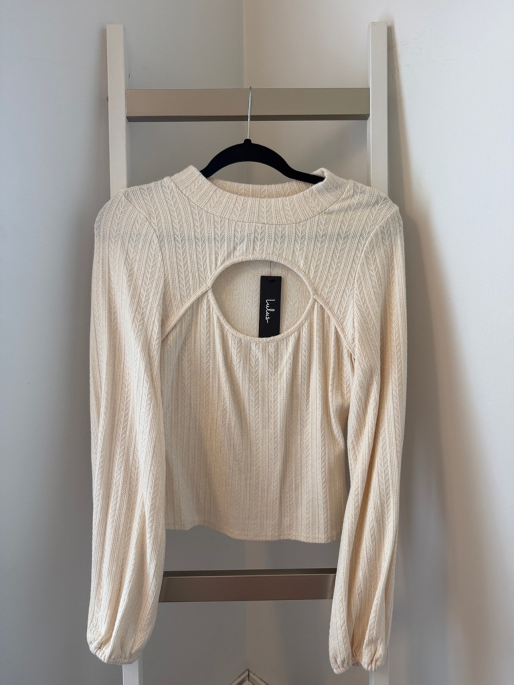 NWT Lulus Cream Cutout Sweater